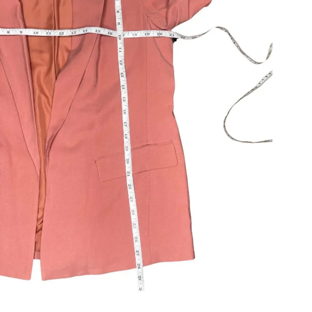 SIMPLY VERA Vera Wang Coquette Pink Roll-Tab Open Front Relaxed Blazer L